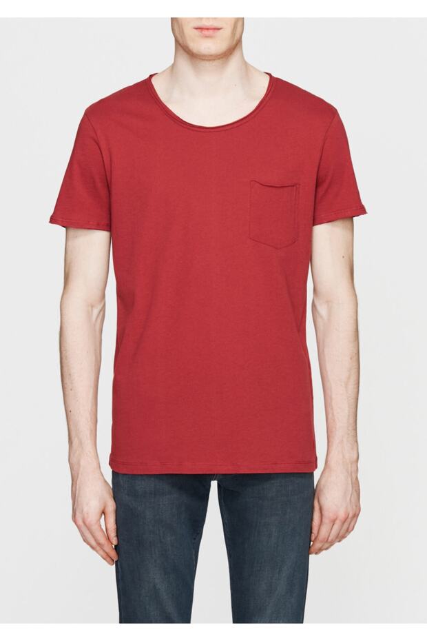 Erkek Kırmızı Basic T-Shirt 062772-28425 - 3