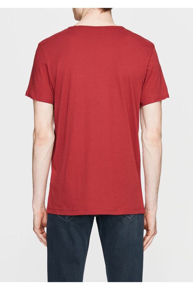 Erkek Kırmızı Basic T-Shirt 062772-28425 - 4