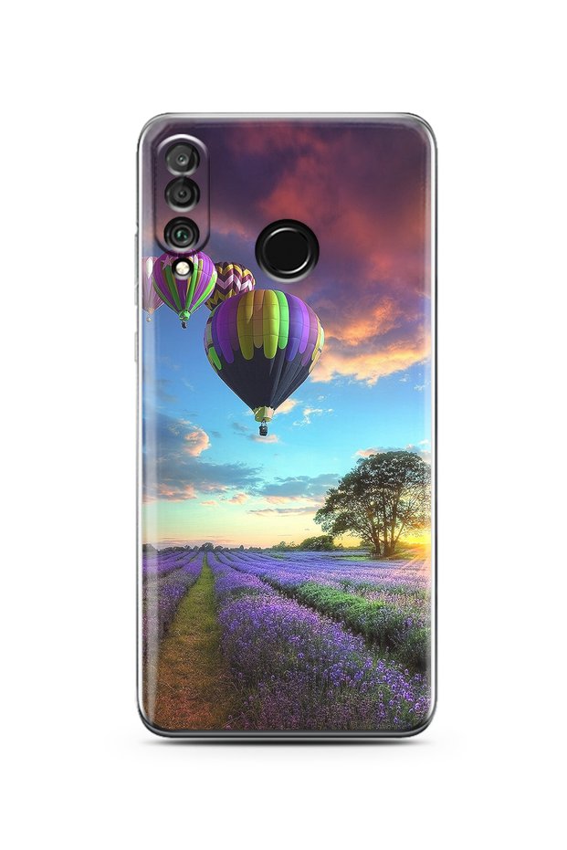 Super Transparent Silicone Phone Case Huawei P30 Lite with Lavender Garden Design