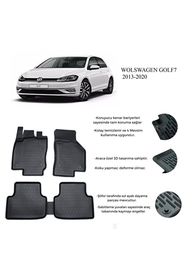 3d Paspas Wolswagen Golf7 2013+siyah - 1