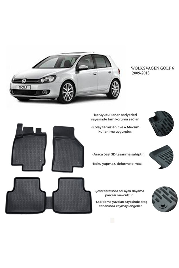 3d Paspas Wolksvagen Golf 6 2009-2013 Siyah - 1