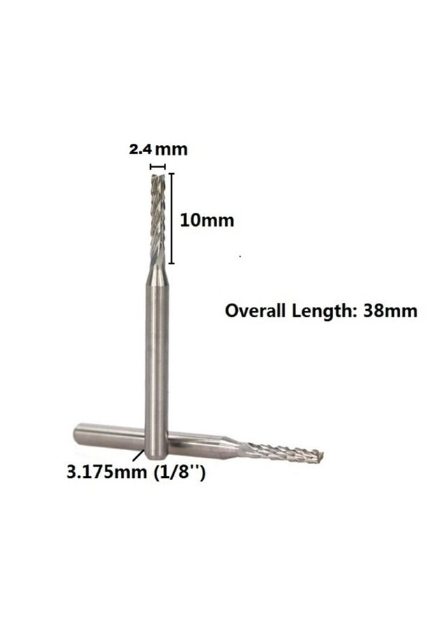 Carbide Yönlendirici Bit End Mill Freze Cnc Karbür Ucu Kesici Ahşap Ve Alüminyum 2.4mm - 3