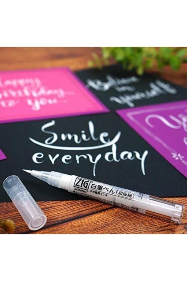 Zıg Kuretake Ultra Fine Tip White Brush Pen - 3