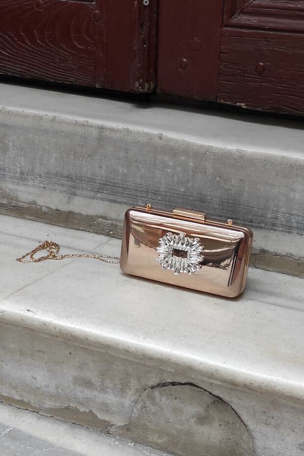 Rose Mirror Evening Dress Stone Box Bag