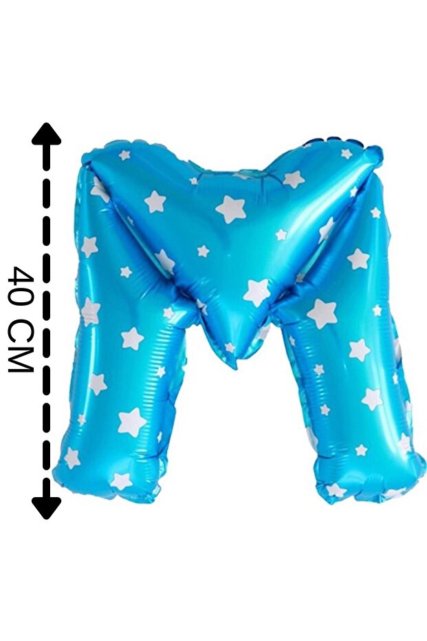 Foil Balloon Letter M Helium Balloon 40 Cm Blue Color