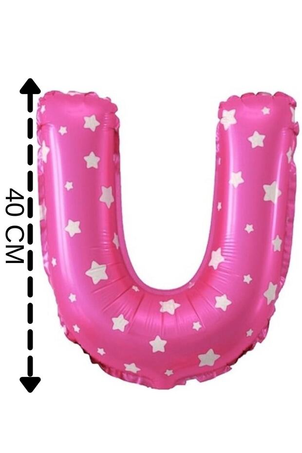 Foil Balloon Letter U Helium Balloon 40 Cm Pink Color