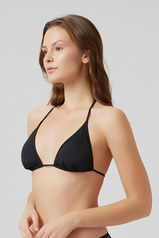 Rep Düz Siyah Üçgen Üst - 2