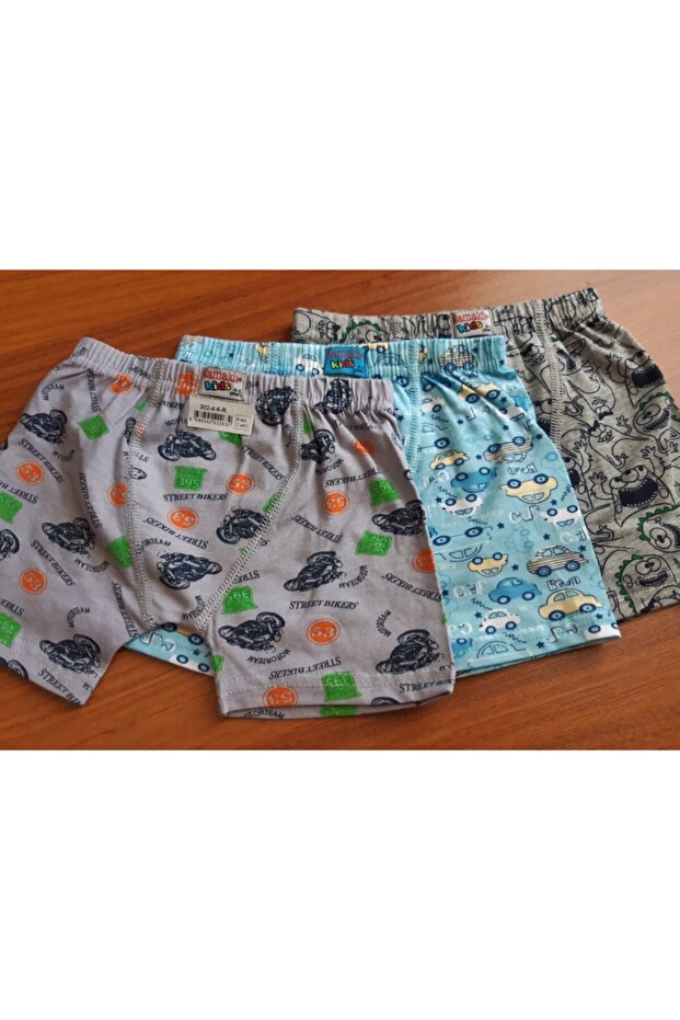 Boys' Patterned 3-Piece Boxers 4-6 Years