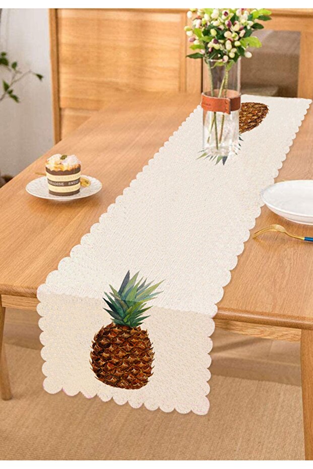 Pineapple Patterned Digital Printed Decorative Runner - 1