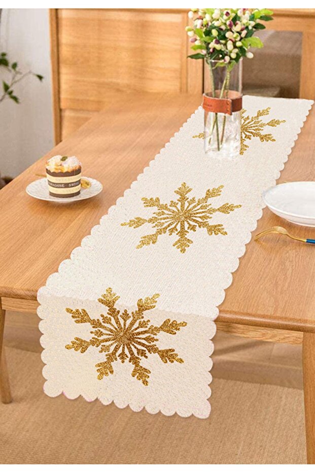 عداء حديث ثلاثي الأبعاد بنمط ندفة الثلج ذو مظهر ذهبي - 1