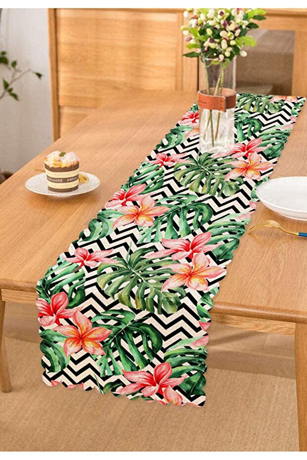 Zigzag Zebra Patterned Digital Printed Runner - 1