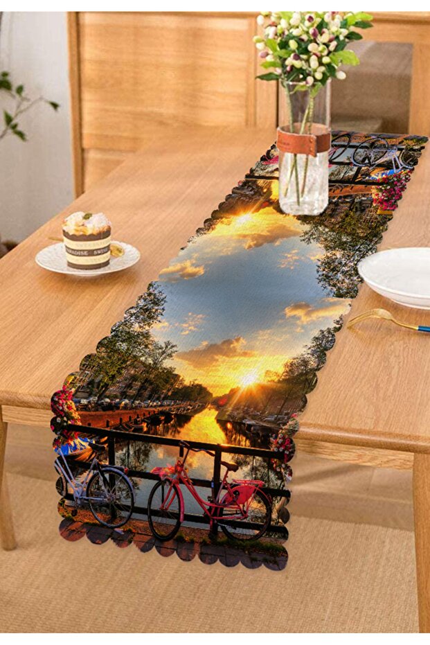 Landscape Patterned Digital Printed Decorative Runner - 1