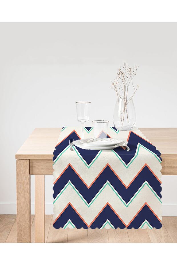 Colorful Zigzag Patterned Digital Printed Decorative Runner - 2