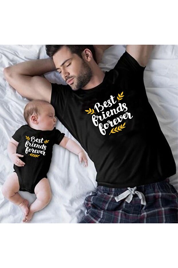 Best Friend Forever Black Tshirt Zipın (Single Product, Add 2 Pieces to Cart to Make a Combination)