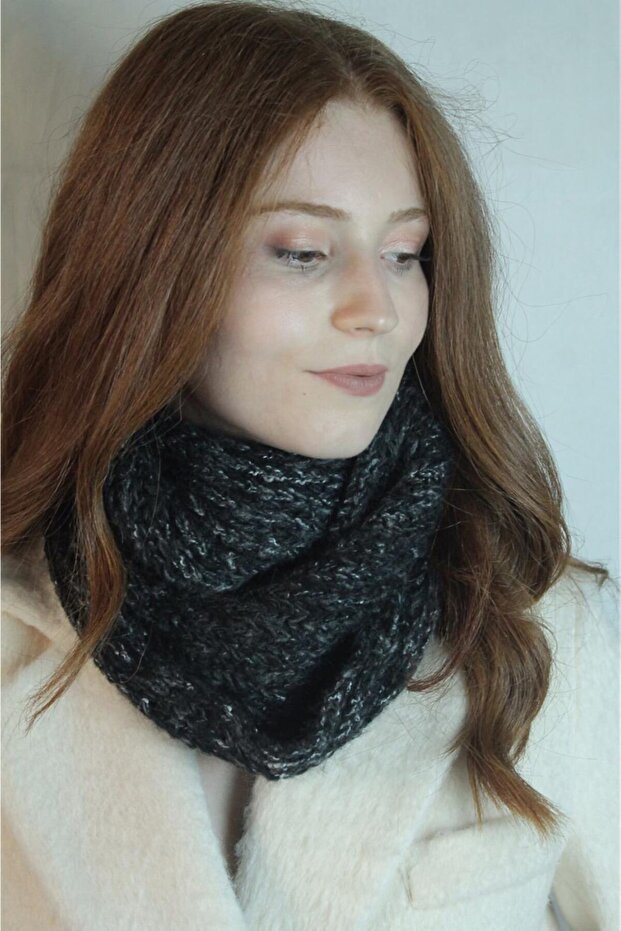Women's Knitwear Knitted Neck Collar - Anthracite