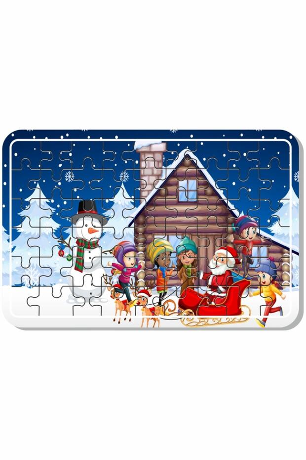 Araba Ve Taşıtlar, Lunapark, Yeniyıl Kardan Adam, Sevimli Hayvanlar Ahşap Puzzle Set - 4