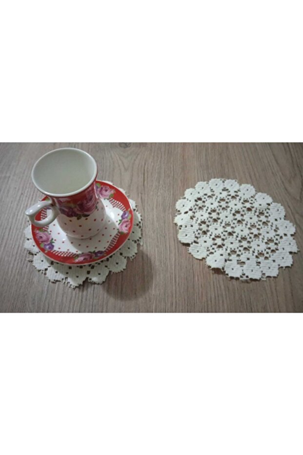Üçbey Coaster 6-Piece Napkin Set Beige Fabric