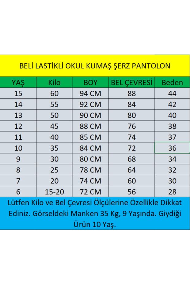 Bel Lastikli Kumaş Okul Pantolonu - 2