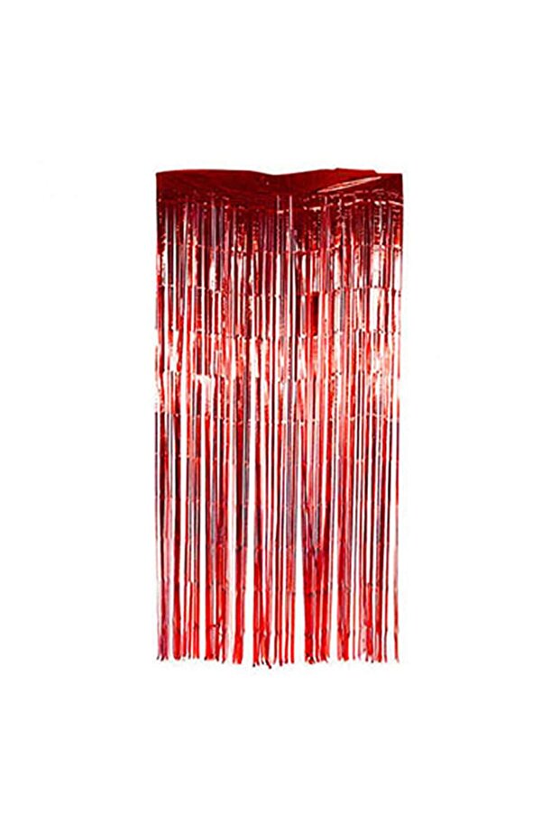 1 Piece New Year's Glitter Long Red 2m Door Party Curtain Shiny Wall Tassel Ornament
