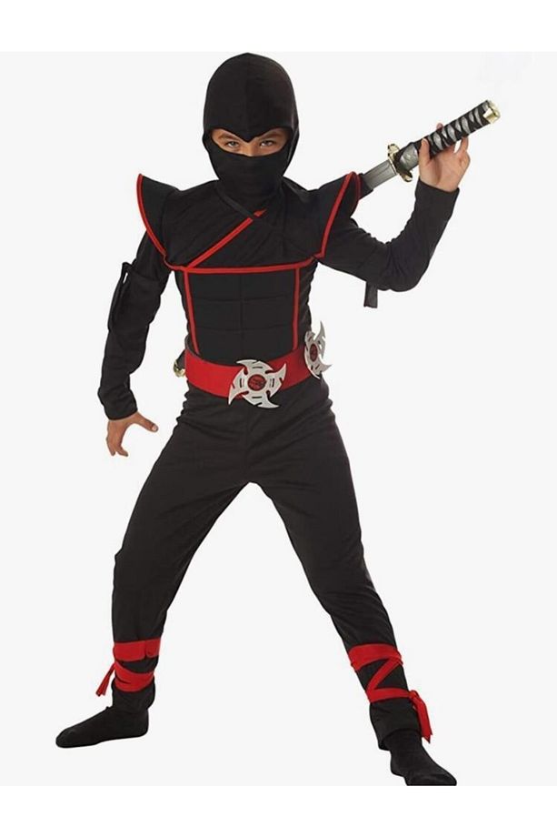 Çocuk Siyah Ninja Kostümü - 1