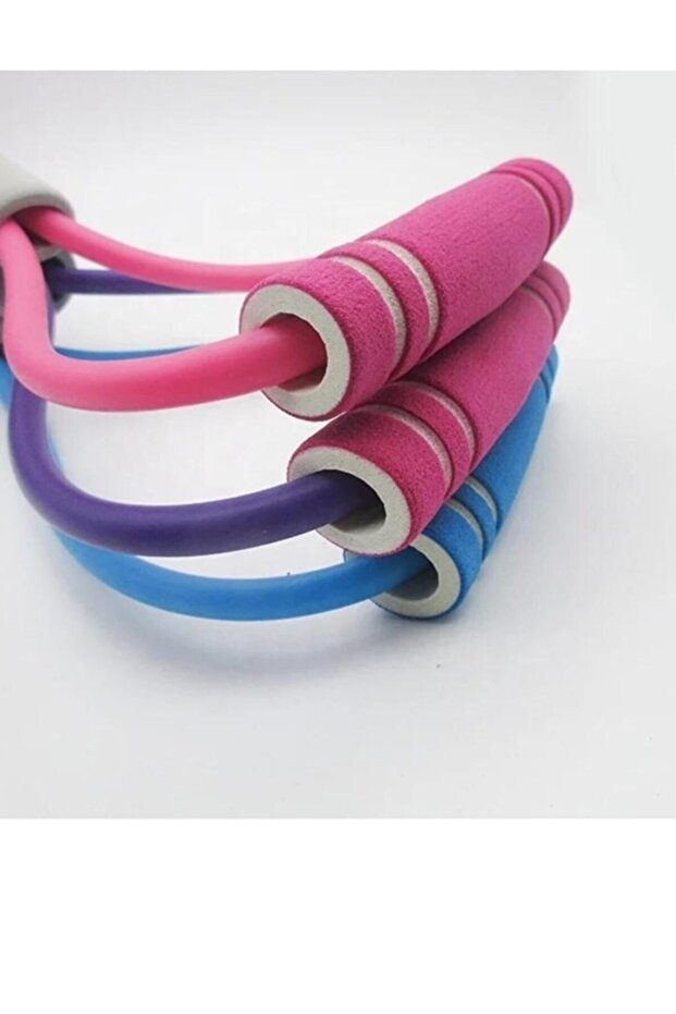 Exercise Sports Pilates Soft Sponge Handle Body Building and Shaping Pink Resistance Rubber
