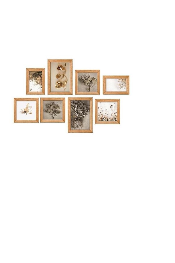 8 Parça Ahşap Tablo Seti - Yeşil Yapraklar Salon Otuma Yatak Odası Için Mdf Duvar Dekoru 80x45 Cm - 3