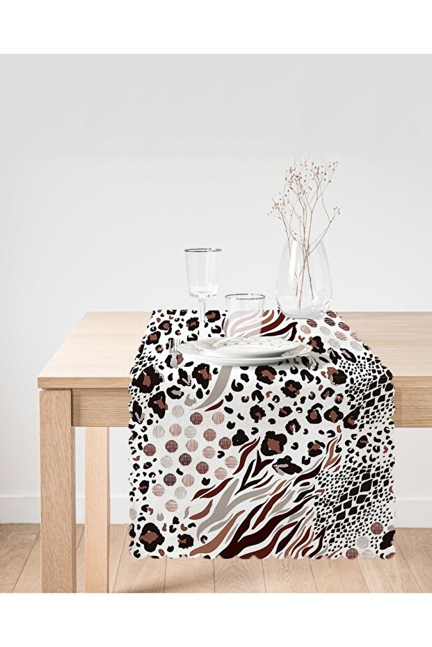 Leopard Printed Ikat Patterned Modern Runner - 2