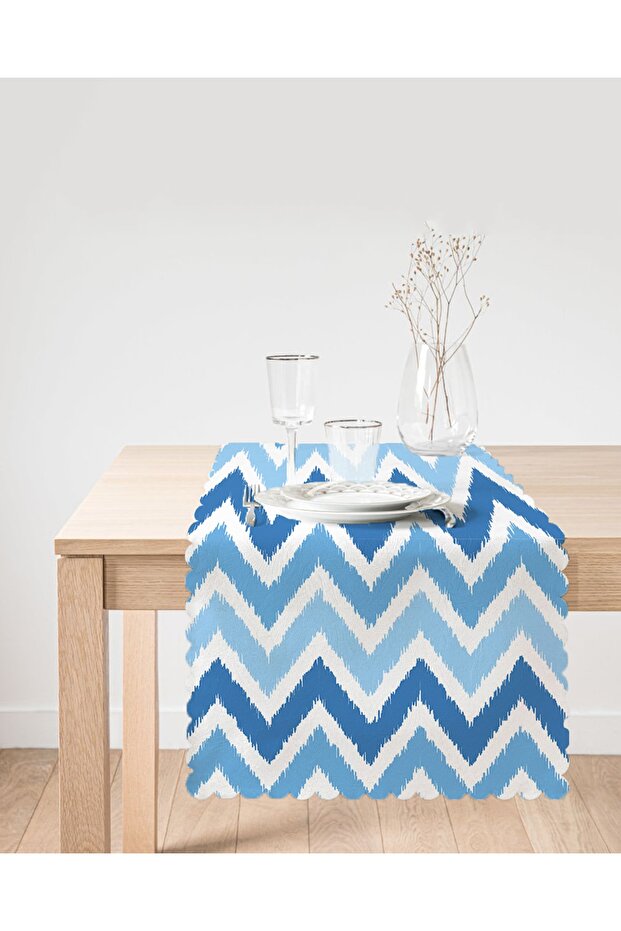 Zigzag Pattern Digital Printed Decorative Special Design Runner - 2