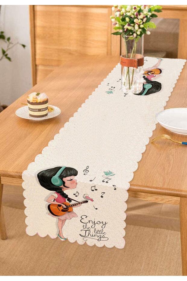 Singing Girl Patterned Digital Printed Runner - 1