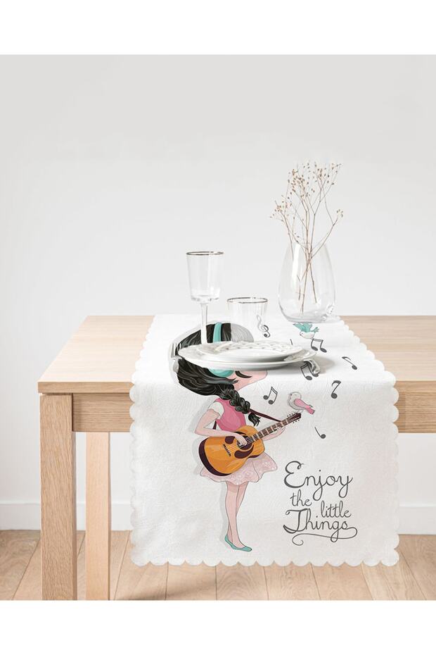 Singing Girl Patterned Digital Printed Runner - 2
