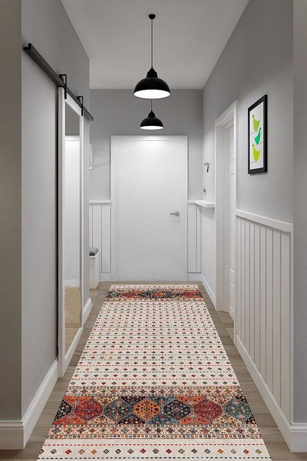 Krem Afgan Desenli Halı (makinada Yıkanabilir Dot/keçe Taban) - 2