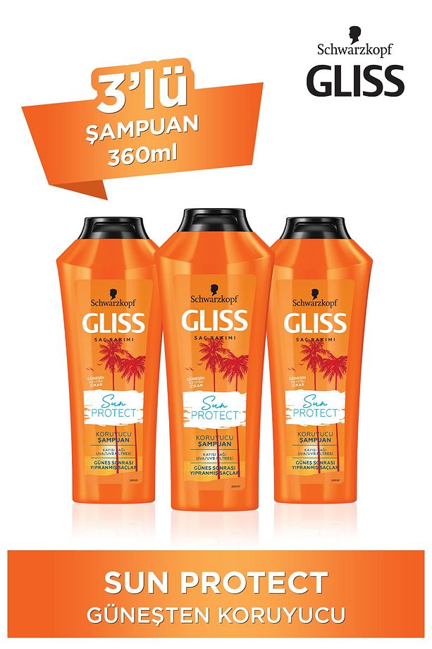 Sun Protect Güneşe Karşı Koruyucu Şampuan 360 ML 3'lü - 1