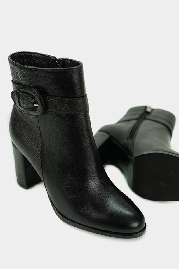 Kadın Siyah Hakiki Deri 35-41 Numara Bot & Bootie - 2