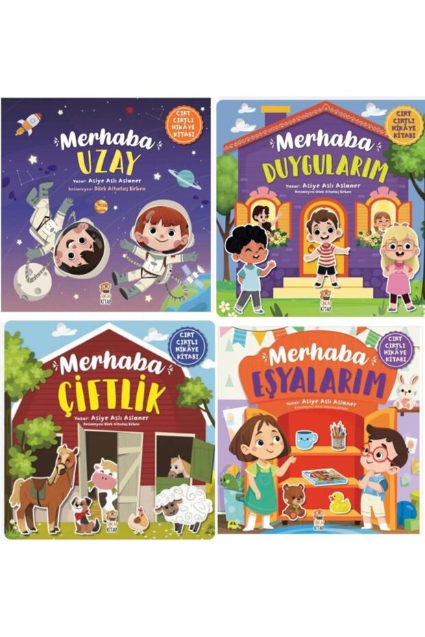 Velcro Book Set of 4 - Merhaba Çiftlik / Eşyalarım / Duygularım / Uzay