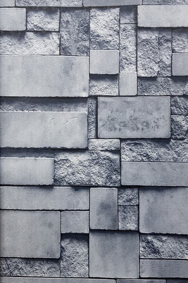 White Gerçek Taş Görünümlü 3d Duvar Kağıdı(5m2) - 1