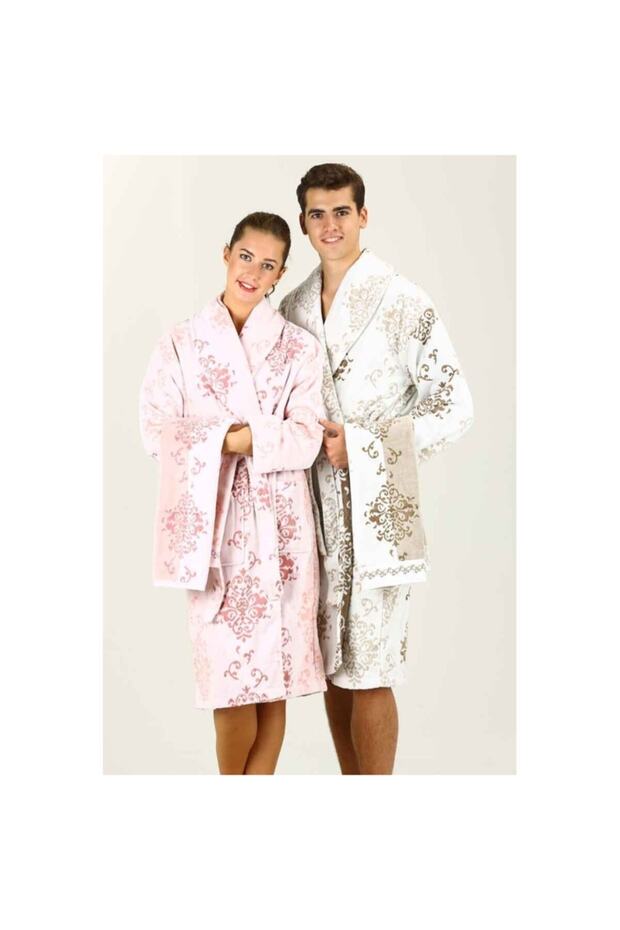 Emily Velvet Family Bathrobe Set Powder Brown