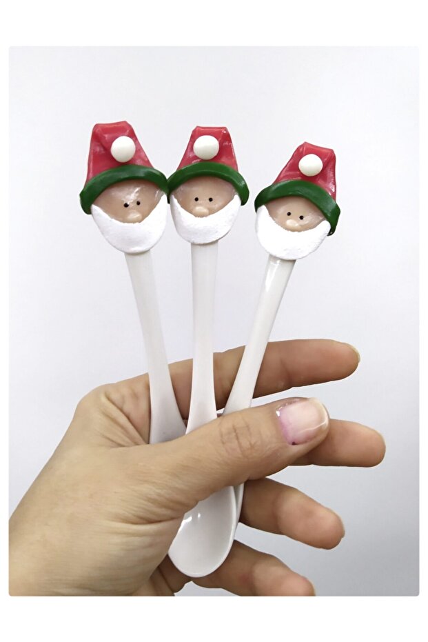 1 Adet Noel Baba Porselen Kahve,reçel,tatlı Kaşığı - 3