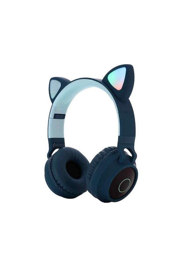 T GKedi Kulak Led Işıklı Mikronlu Hafıza Kartı Ve Aux Girişli Kablosuz Bluetooth Kedi Kulaklık - 3