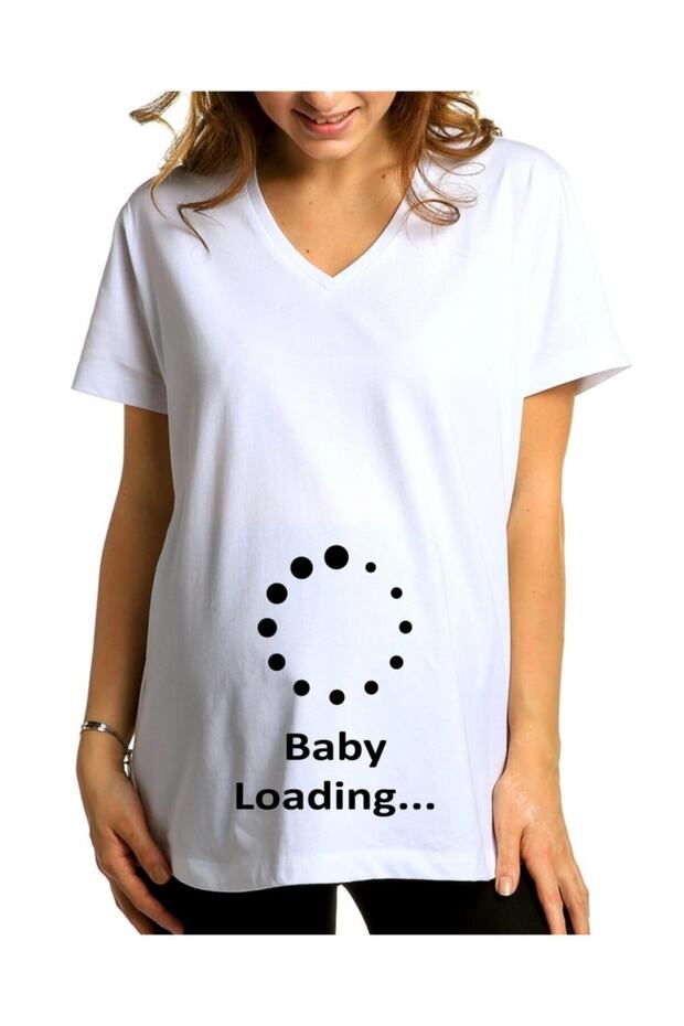 تي شيرت الحمل المطبوع عليه Baby Loading