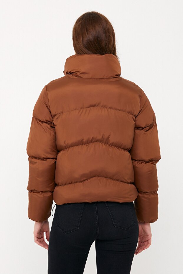 Kadın Taba Oversize Şişme Mont - 6