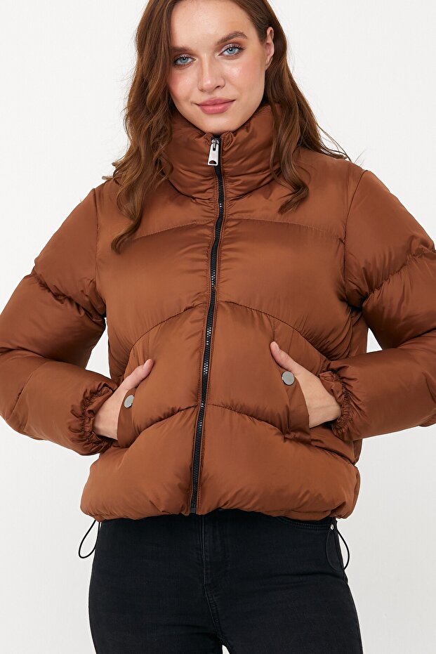 Kadın Taba Oversize Şişme Mont - 7