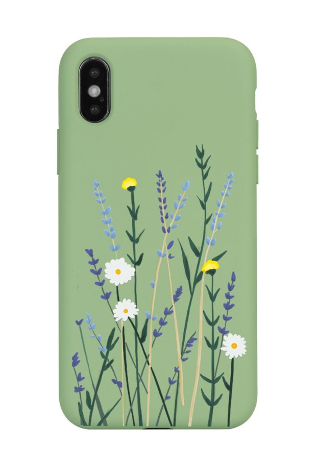 iPhone X - XS Compatible Softy Lavenders Designed Green Launch Phone Case