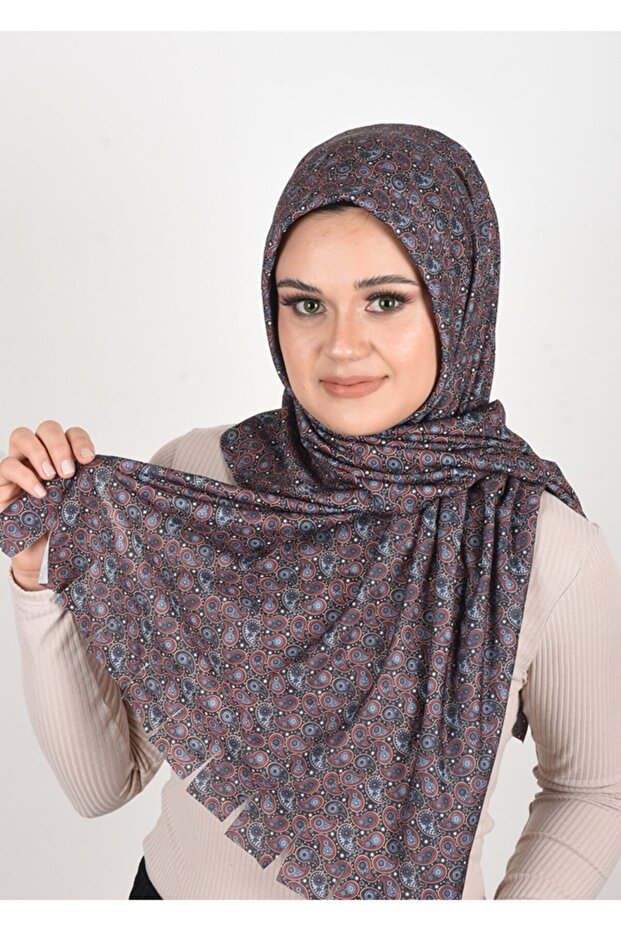 وشاح شال جاهز من الليكرا منقوش عرقيًا