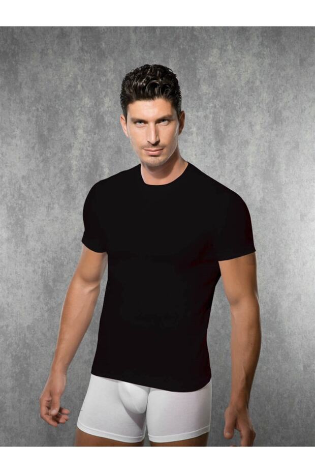 Men's 45% Modal 45% Cotton Crew Neck Short Sleeve T-Shirt