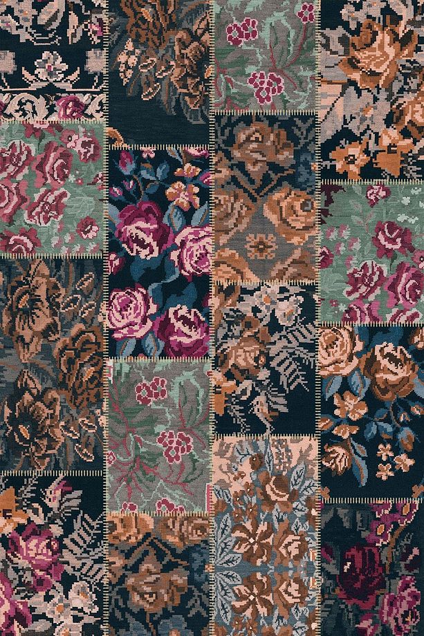 Patchwork Desen Dokuma Pamuk Taban Dijital Dekoratif Halı - 2