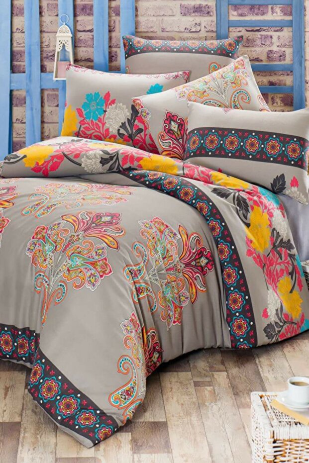 Ranforce Double Duvet Cover Set with Elastic Sheets
