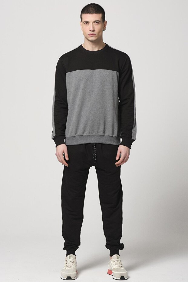 Erkek Detaylı Basic Eşofman Takımı Siyah - 5