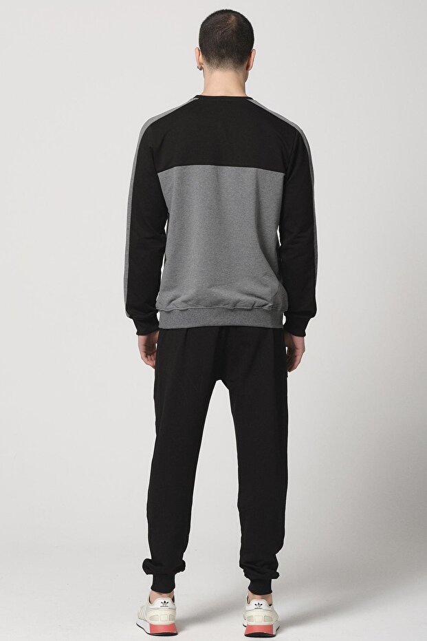 Erkek Detaylı Basic Eşofman Takımı Siyah - 6