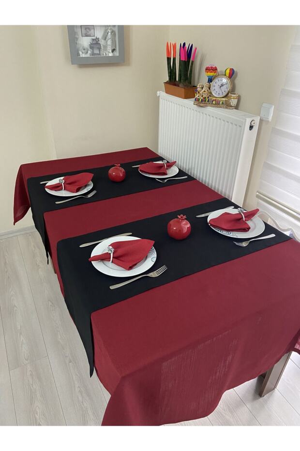 Solid Red Glitter Tablecloth - 8