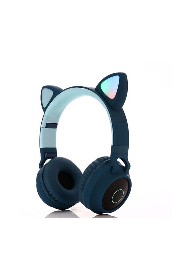 T GKedi Kulak Led Işıklı Mikronlu Hafıza Kartı Ve Aux Girişli Kablosuz Bluetooth Kedi Kulaklık - 1